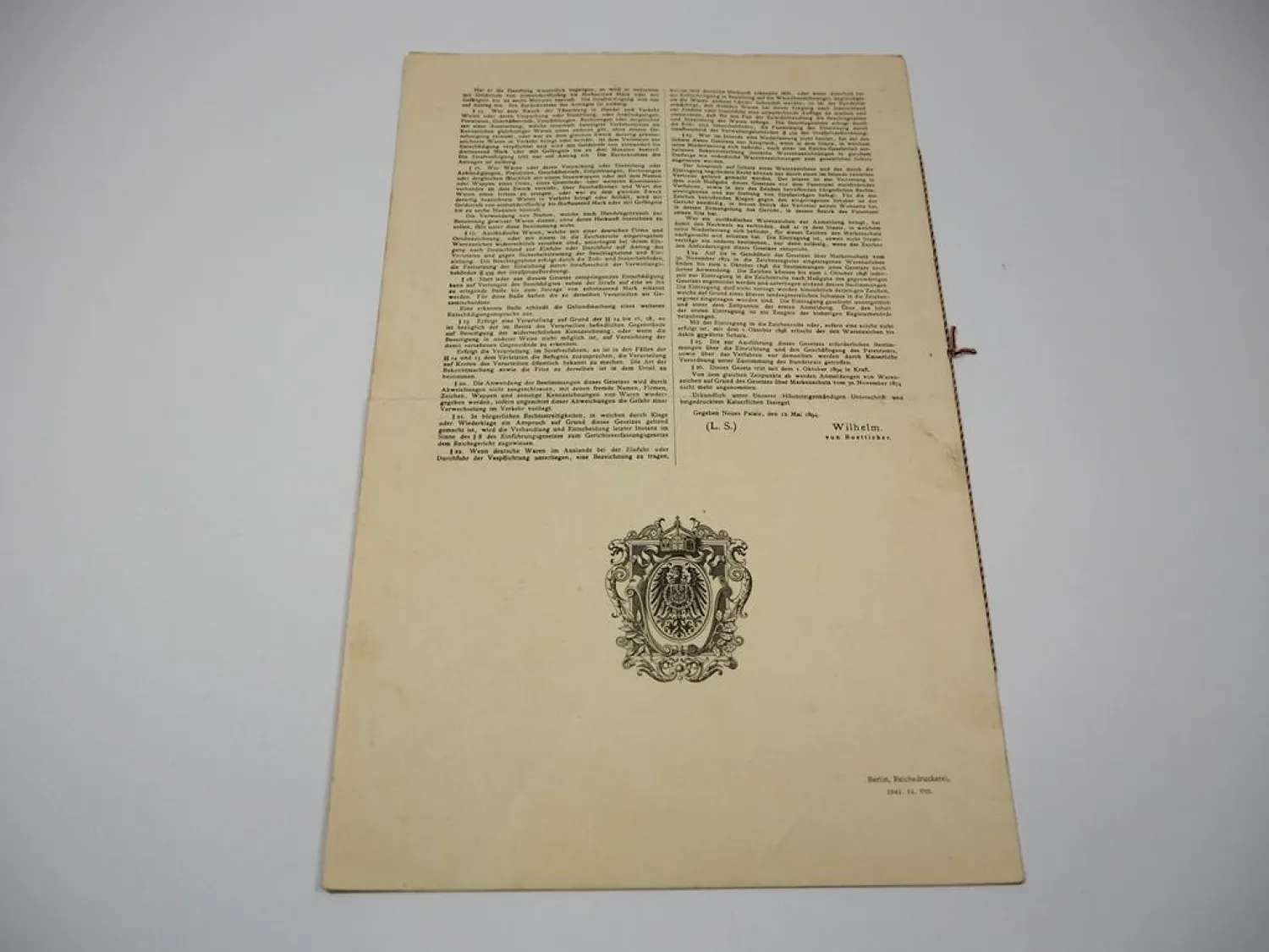 Patent Urkunde Macholl Cognac München Reichspatentamt 1912/1920