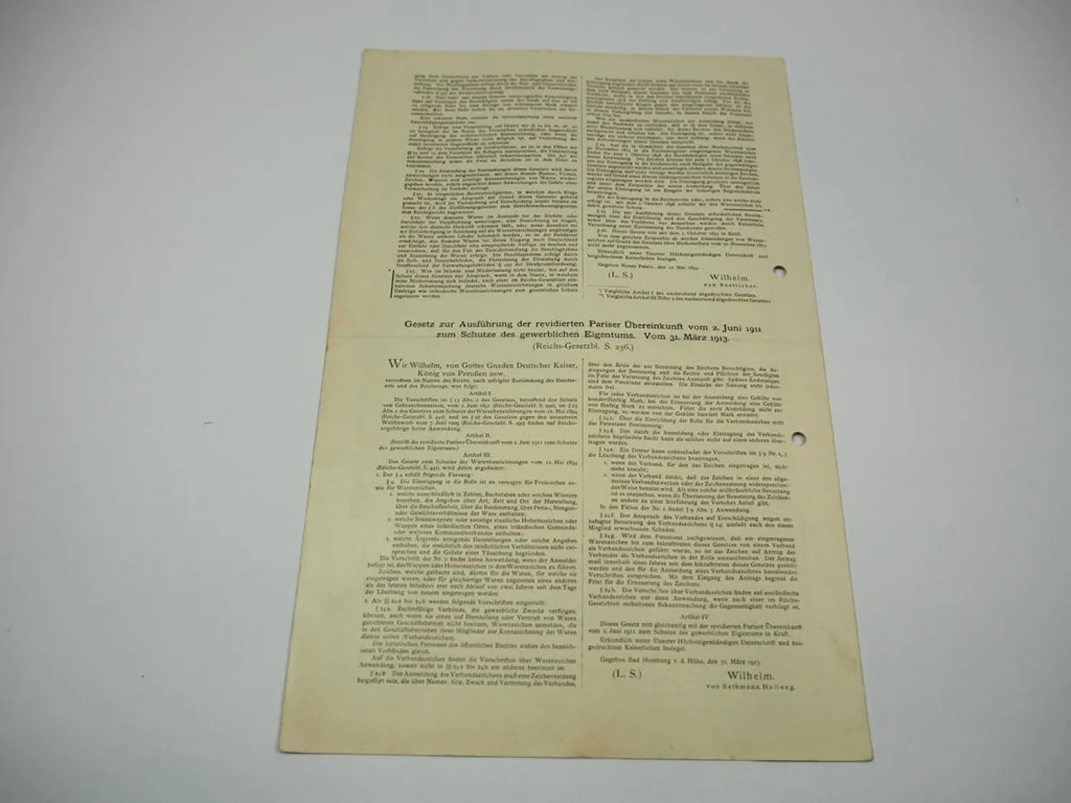 Patent Urkunde Macholl Cognac München Reichspatentamt 1915/20