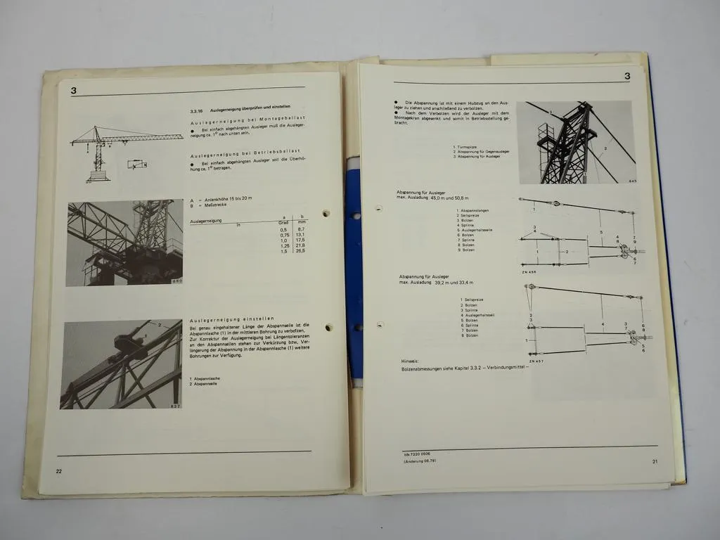 Peiner SK 120 Turmdrehkran Betriebsanleitung 1979