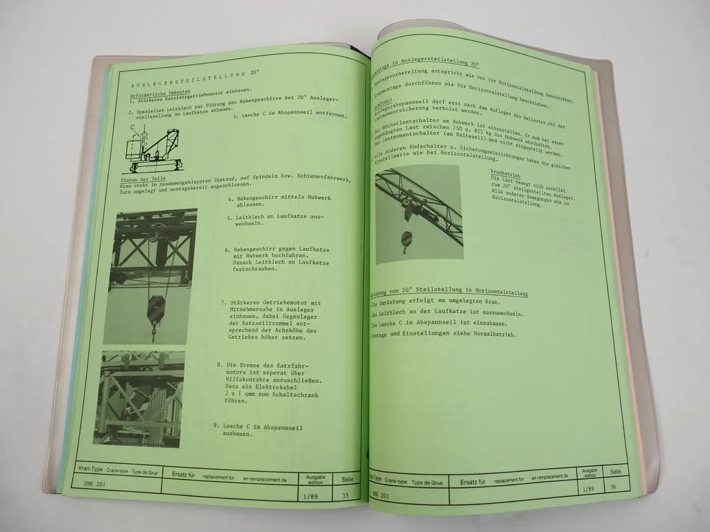 Peiner SMK 201 Turmdrehkran Betriebsanleitung 1989