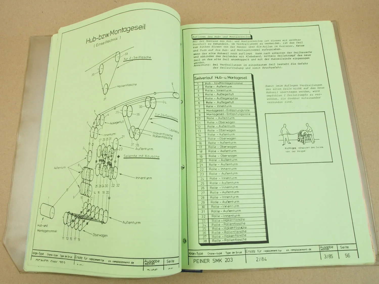 Peiner SMK 203 Turmdrehkran Betriebsanleitung Ersatzteilliste Schaltplan