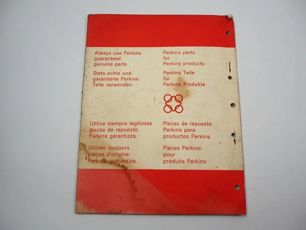 Perkins 4.107 A Motor Engine Ersatzteilliste Parts Book 1964