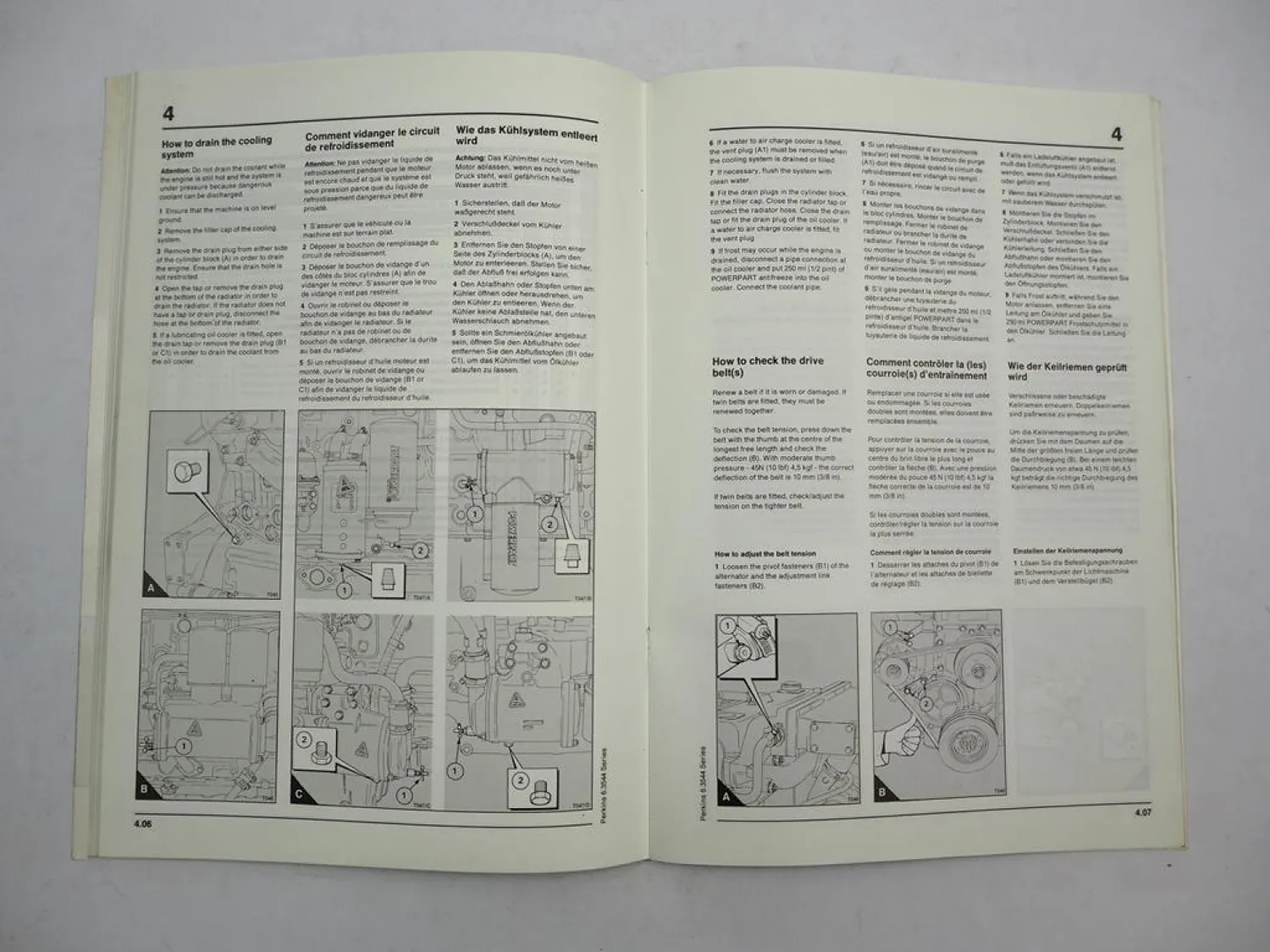 Perkins 6.3544 T6.3544 Dieselmotor 6 Zylinder Betriebsanleitung Wartung 1989