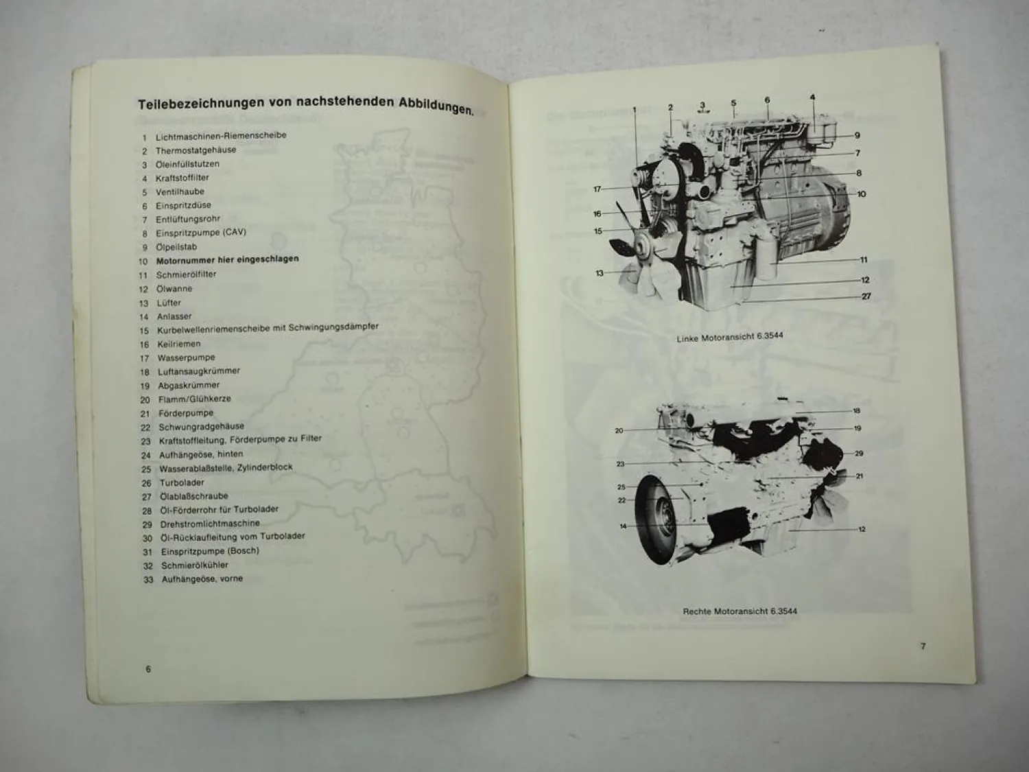 Perkins T6.3544 6.3544 6.3724 Dieselmotor Betriebsanleitung Wartung 1984