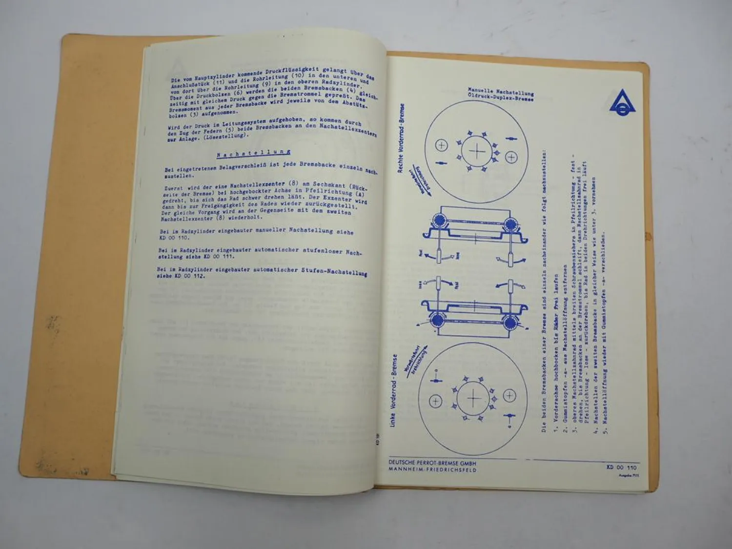 Perrot Bremsen für Nutzfahrzeuge Baumaschinen Stapler Beschreibung Einstellung