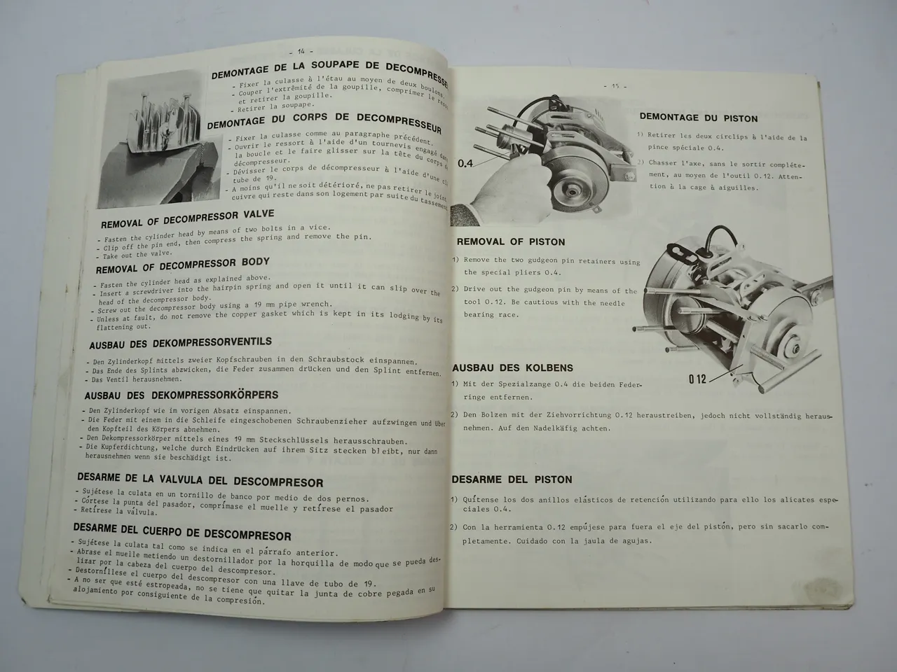 Peugeot 101 102 Mofa 50 ccm Motor Werkstatthandbuch Manuel d atelier 1970