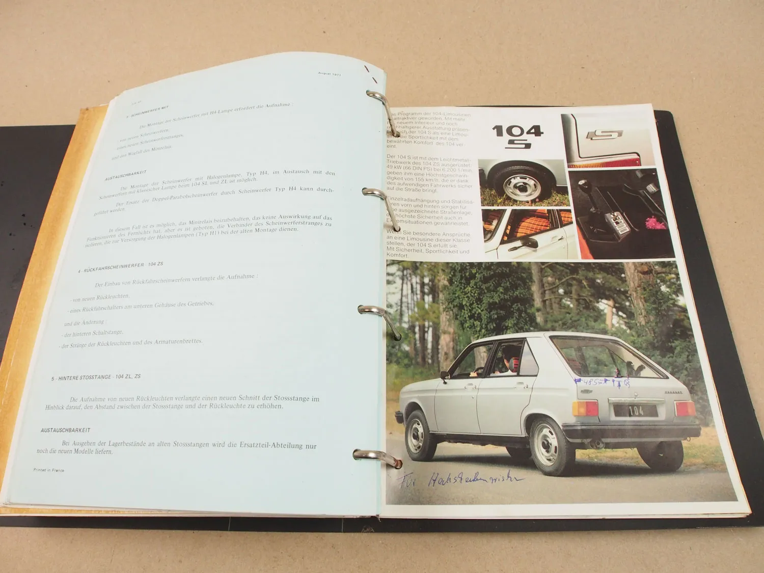 Peugeot 104 Werkstatthandbuch Reparaturanleitung 1972 - 1980