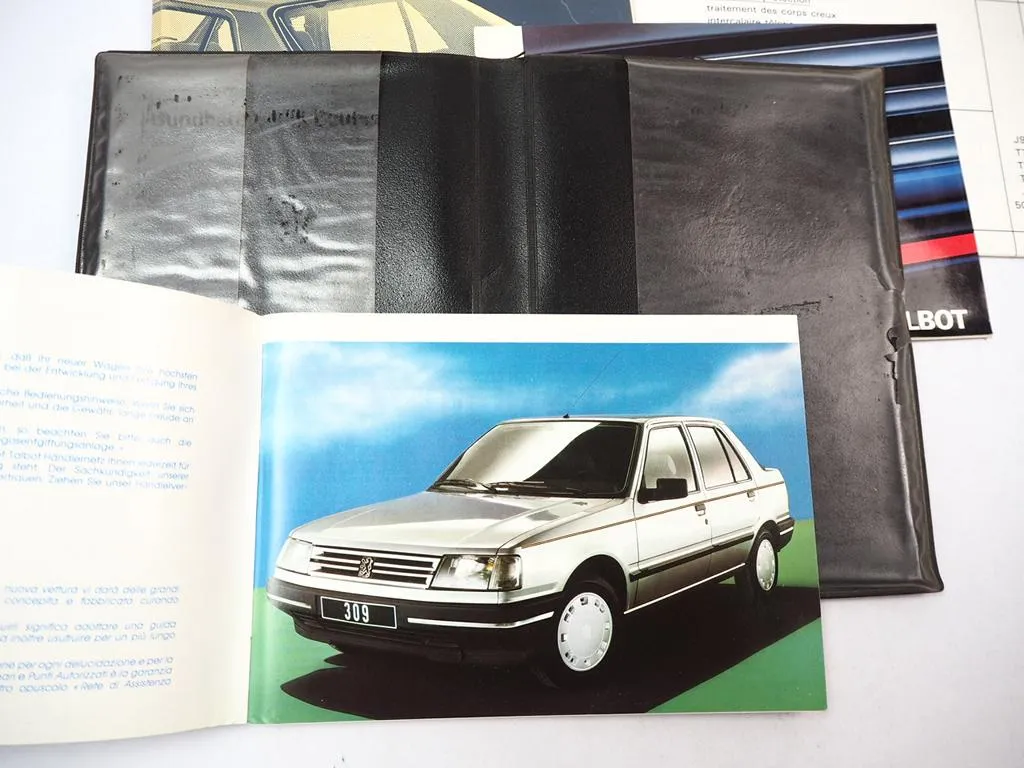 Peugeot 309 Bedienungsanleitung Libretto Manutenzione Bordmappe ca. 1988