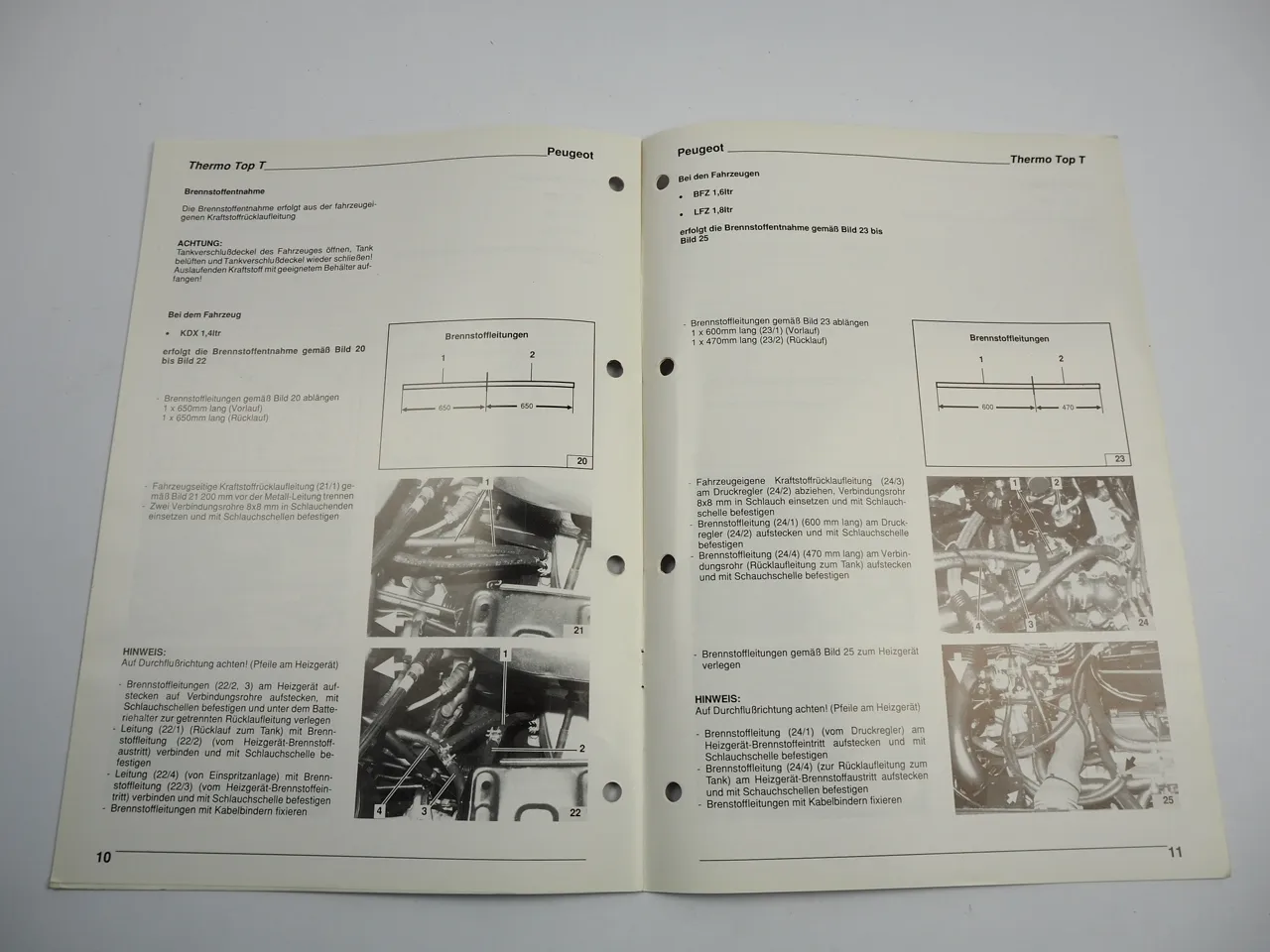 Peugeot 405 Benziner Einbauanleitung Webasto Thermo Top T Typ BW50 Heizung 2008