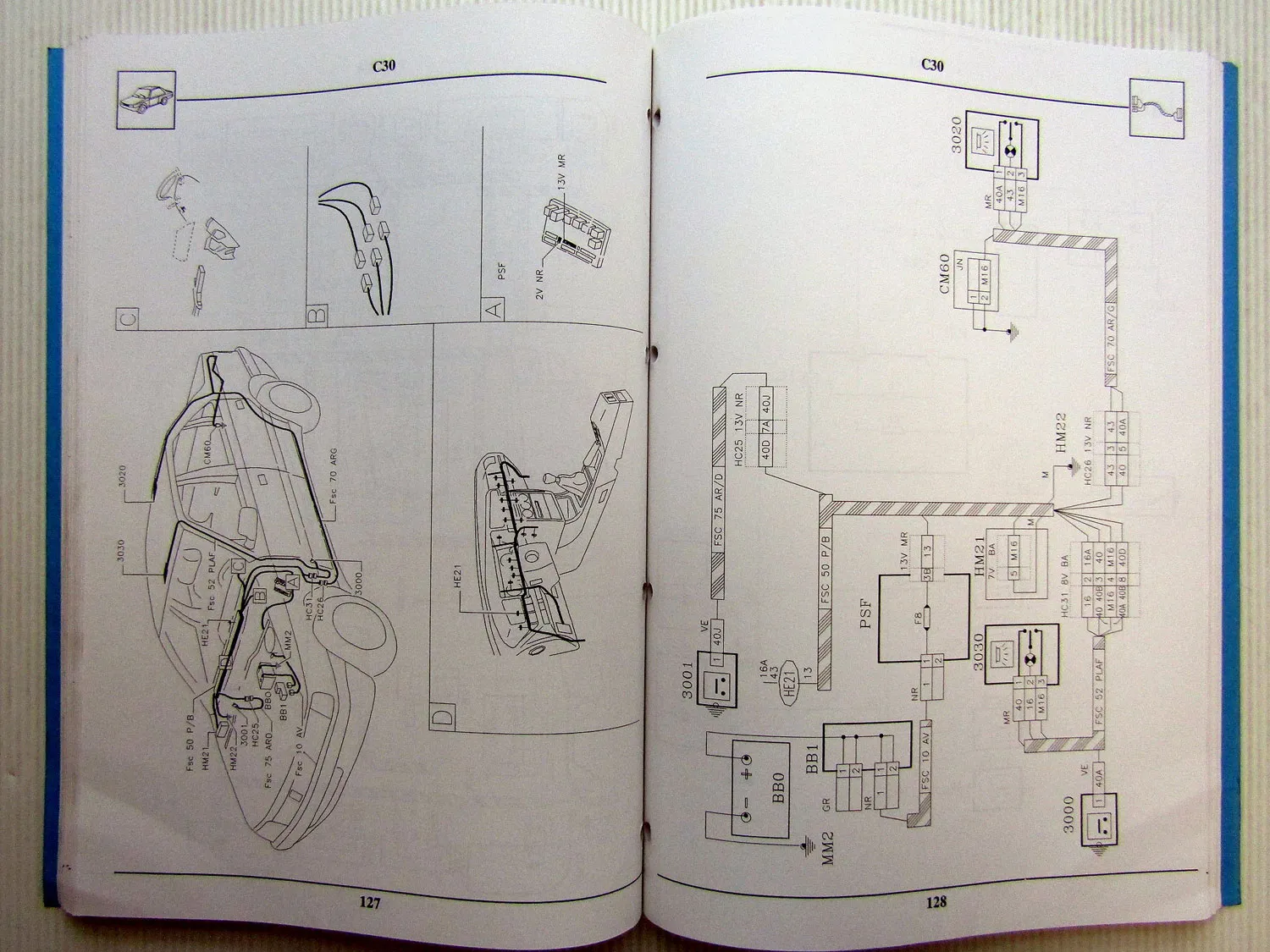 Peugeot 405 elektrische Schaltpläne 1991 Linkslenkung