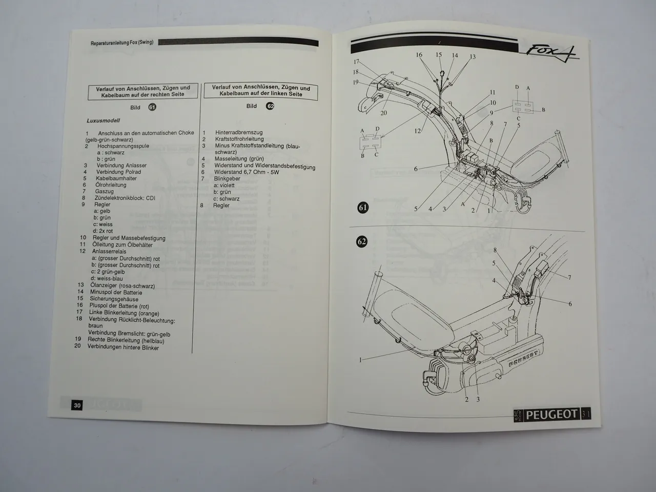 Peugeot FOX Hercules SWING 50 Mofa Moped Reparaturanleitung Werkstatthandbuch
