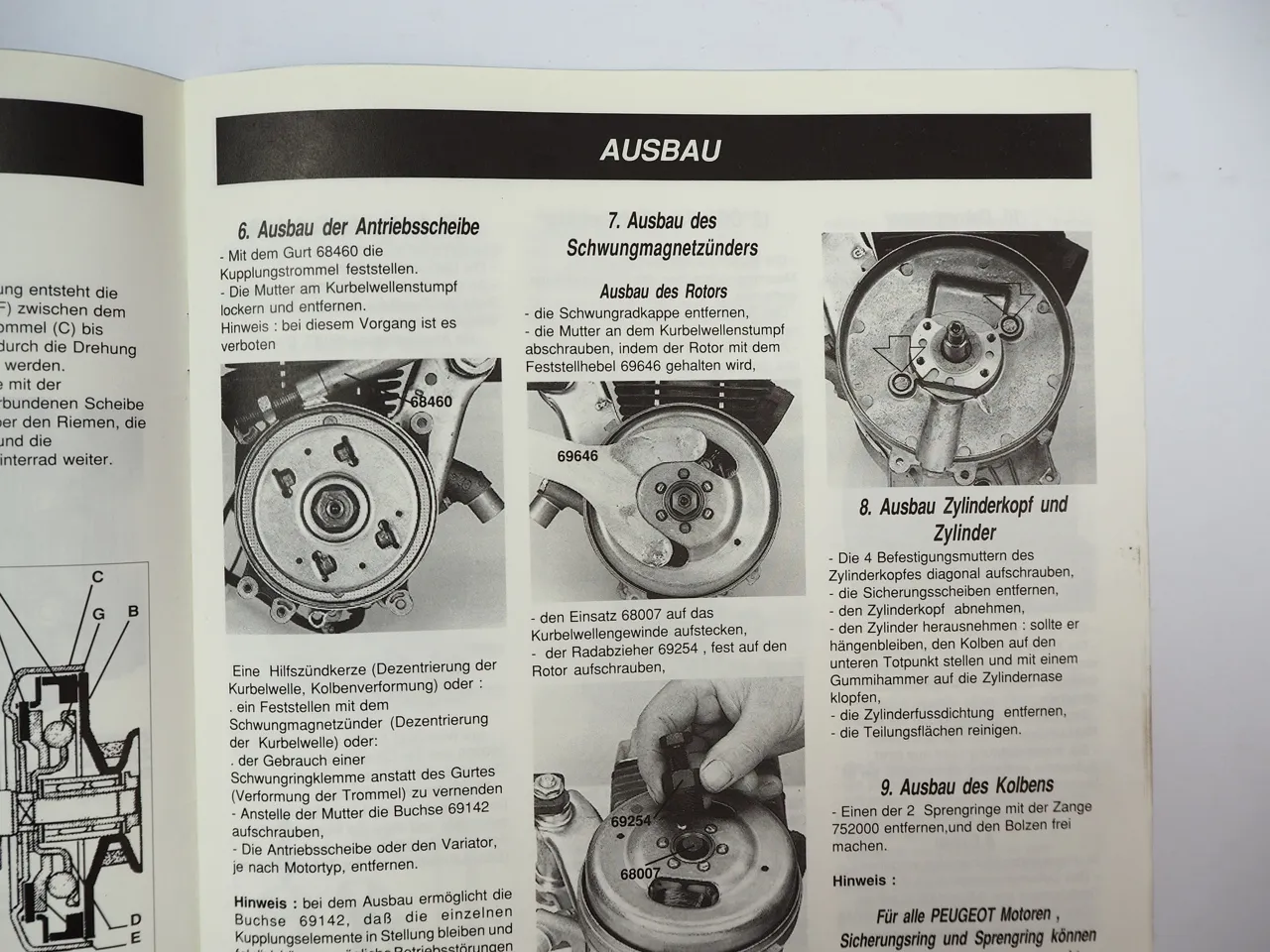 Peugeot MTC Mofa 50 ccm Werkstatthandbuch Instandsetzung Reparaturanleitung 1993