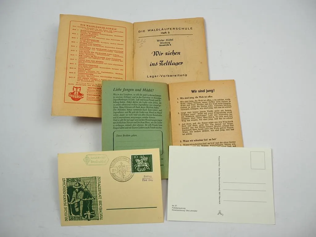 Pfadfinder Waldläuferschule Heft 5 Liederheft Textheft Postkarte 1949/61