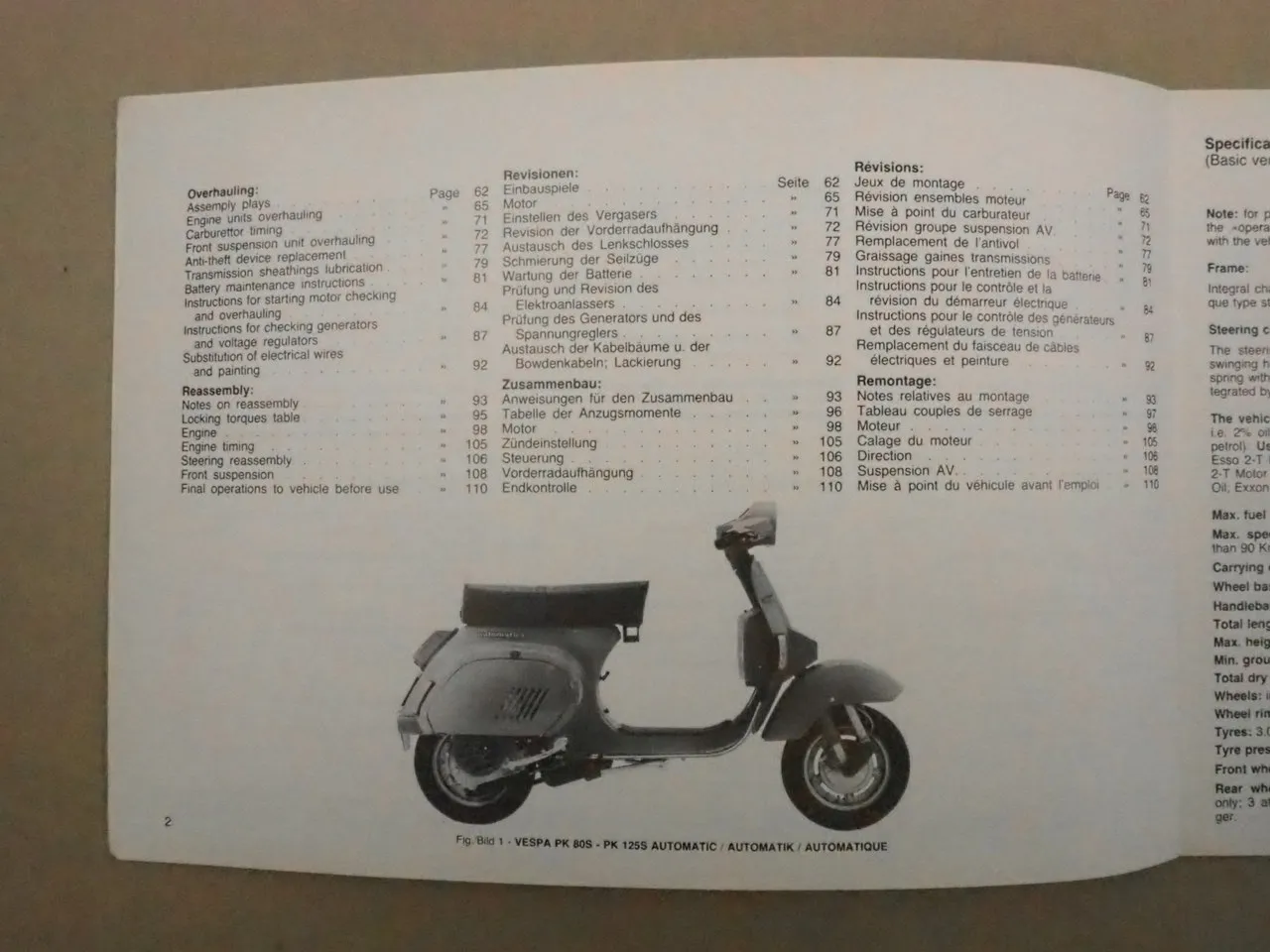 Piaggio Vespa PK 80 125 S automatica Werkstatthandbuch Reparaturanleitung