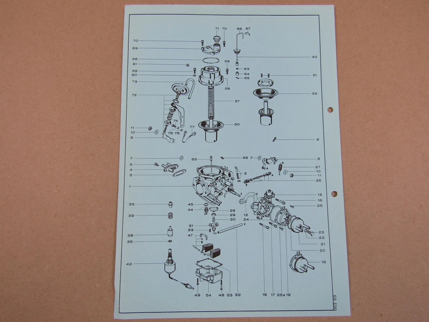 Pierburg 175 CDT Ersatzteilliste Normaleinstellung Daimler Benz 200 /8 ab 11/73