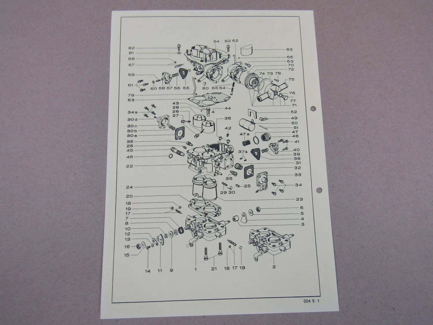 Pierburg 35 EEIT Ersatzteilliste Normaleinstellung Ford Capri II Taunus 2,3l HC