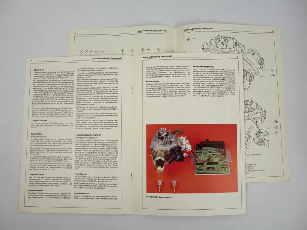 Pierburg Bosch Ecotronic Vergaser für BMW 316 518 2 Broschüren 1983