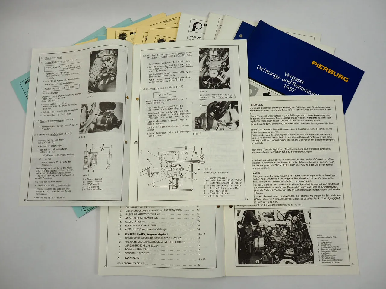 Pierburg Vergaser für BMW Produktprogramm Service Anweisung Kennblatt ETL