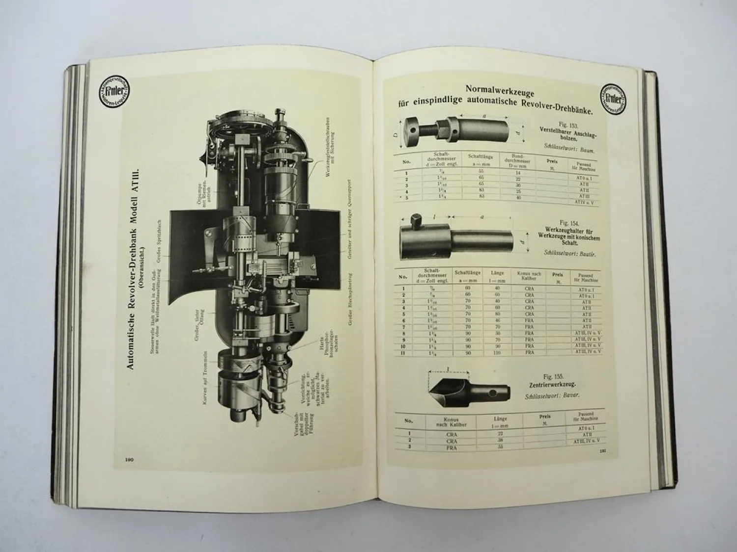 Pittler AG Wahren Leipzig Maschinenfabrik Revolver Automaten 1913 Katalog