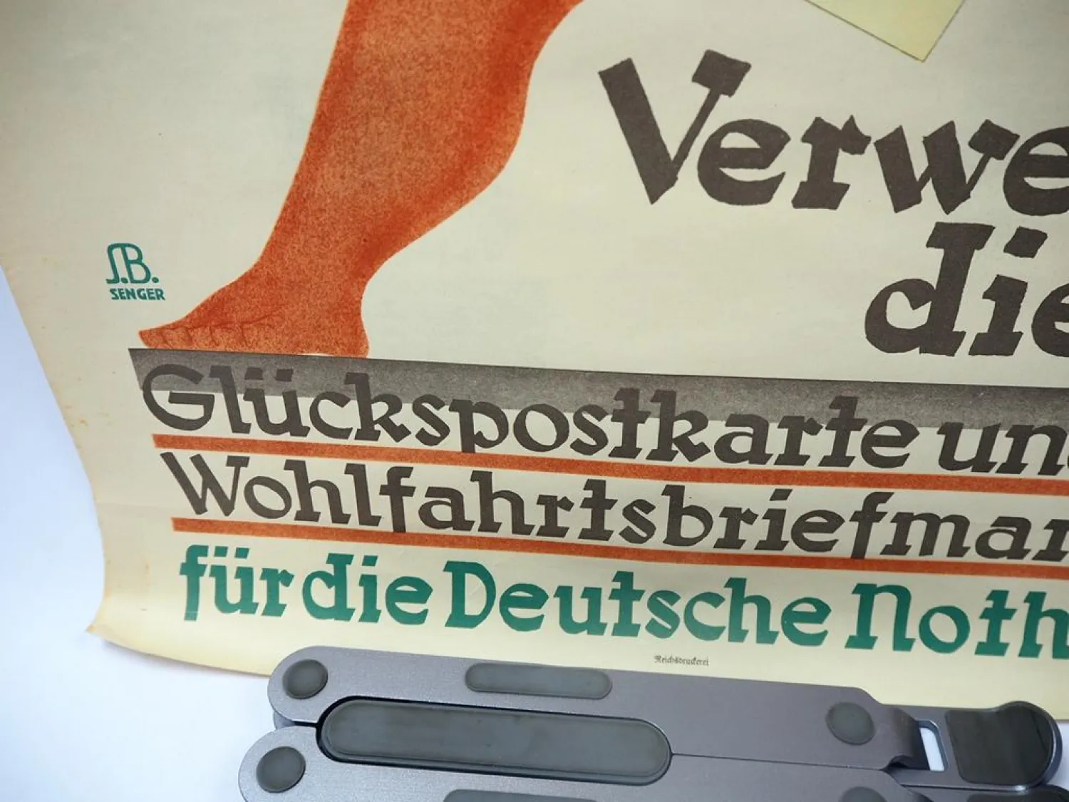 Plakat Schreib mir mal! Glückspostkarte Deutsche Nothilfe 1928 S.B. Senger