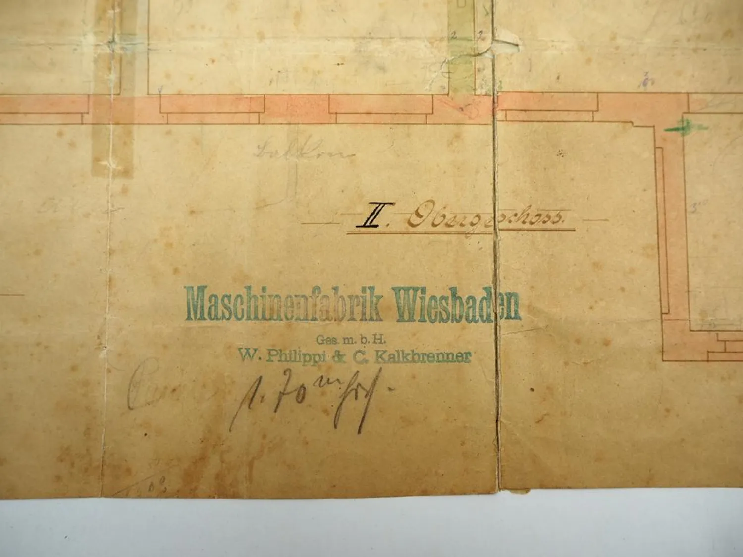 Plan Heizungsanlage 1899 Villa Felix Braidt Wiesbaden Maschinenfabrik Philippi