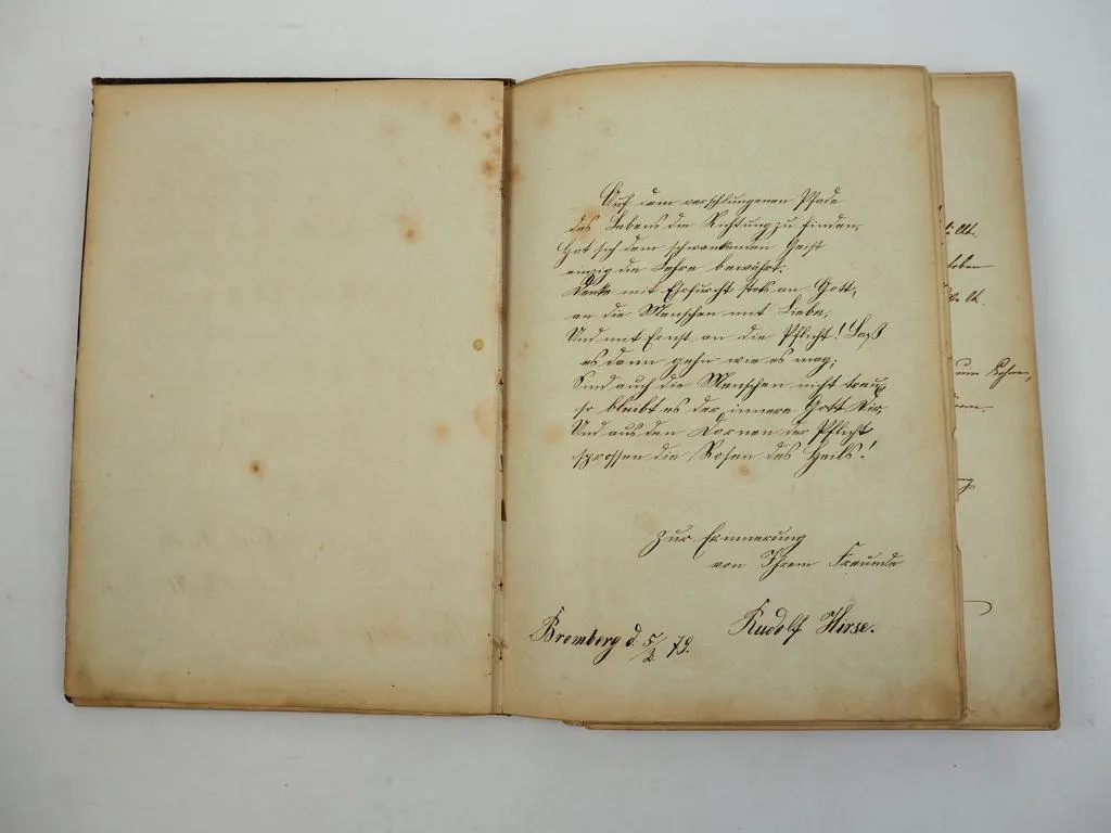 Poesie Album Minka Hoffmann 1878 Bromberg Bydgoszcz Westpreußen