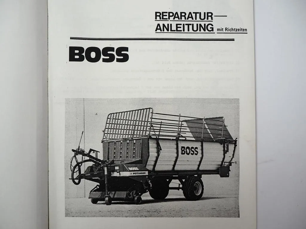 Pöttinger Boss Ernteprofi Siloprofi Reparaturanleitung Werkstatthandbuch 1992/93