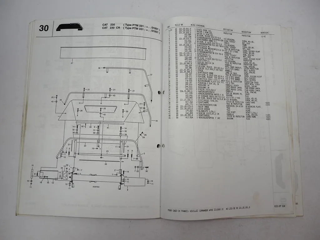 Pöttinger CAT230 plus PTM331 Mäher Betriebsanleitung Ersatzteilliste Reparatur