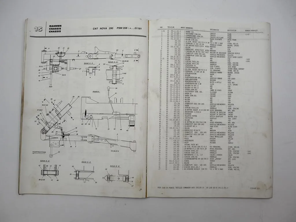 Pöttinger CAT Nova 290 PSM 358 Scheibenmäher Betriebsanleitung Ersatzteilliste