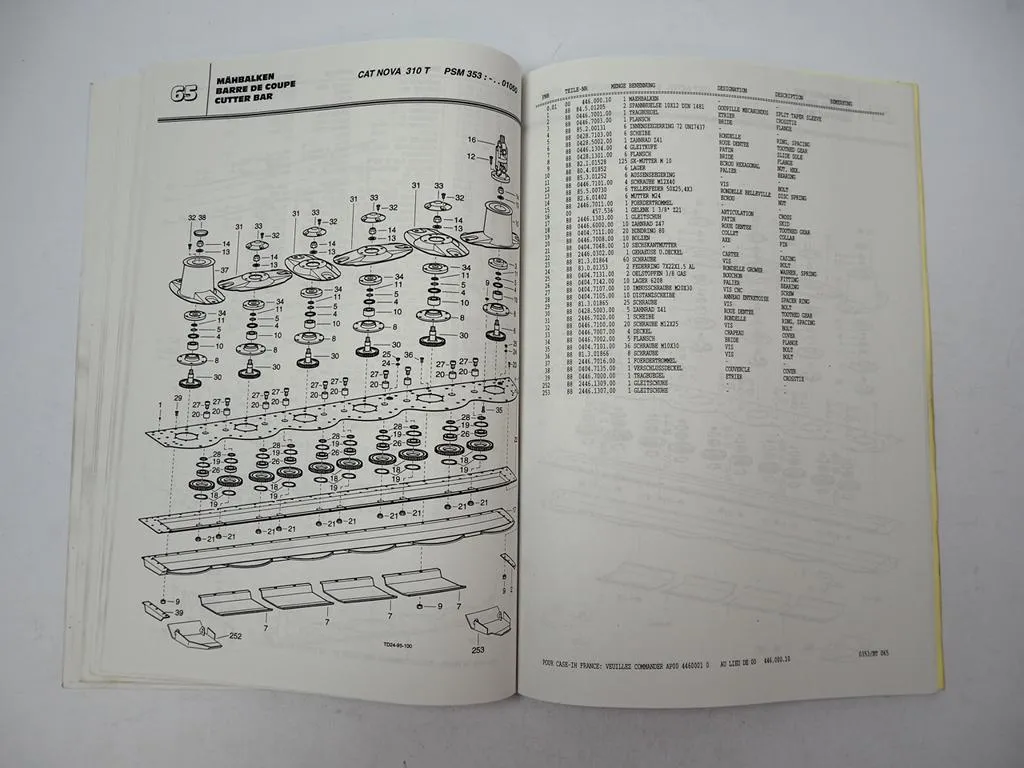 Pöttinger CAT Nova 310 T PSM353 Mäher Betriebsanleitung ETL Reparaturanleitung