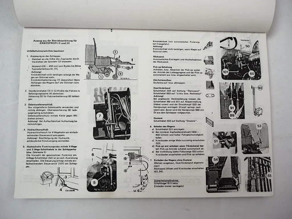 Pöttinger Ernteprofi II IIS III Ladewagen Betriebsanleitung Ersatzteilliste 1985