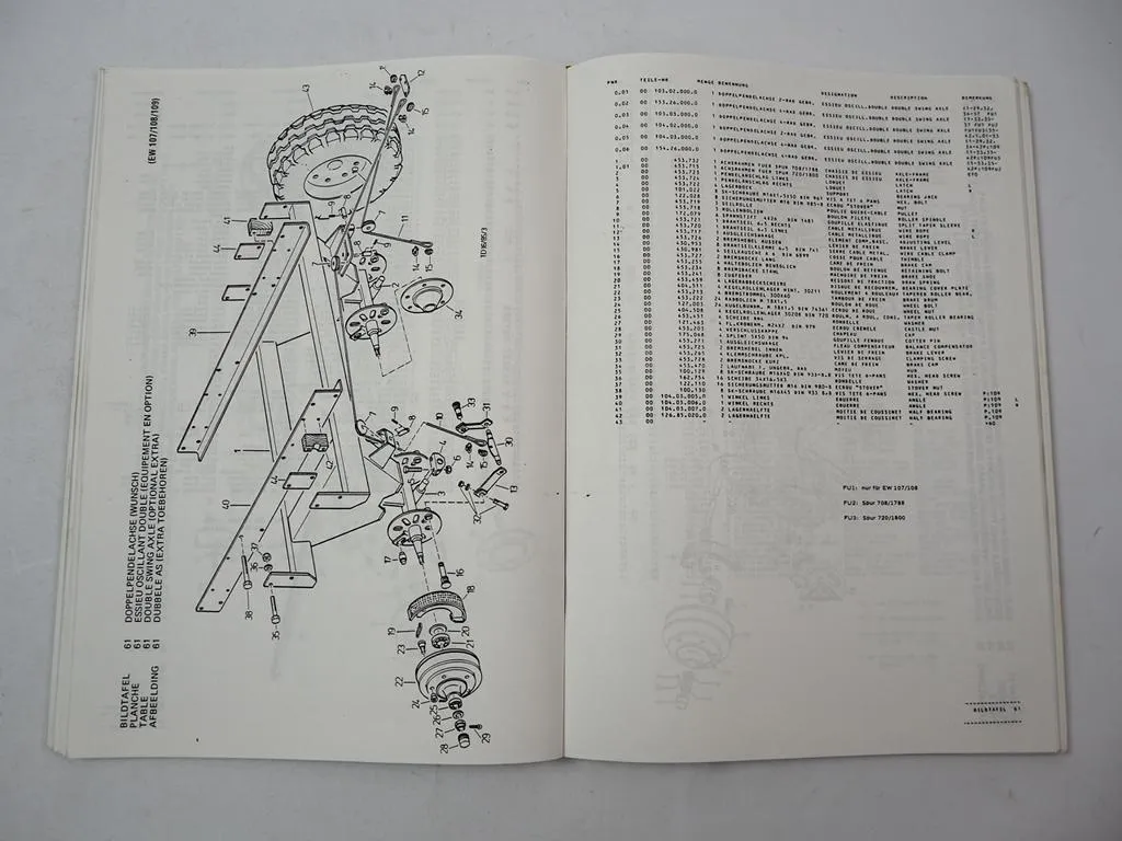 Pöttinger Ernteprofi II IIS III Ladewagen Betriebsanleitung Ersatzteilliste 1985