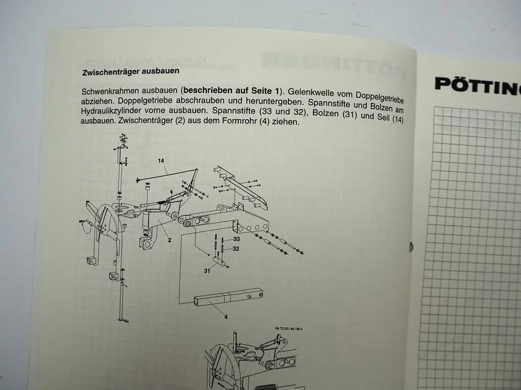 Pöttinger TOP 680N SK 287 Schwadkreisel Reparaturanleitung Werkstatthandbuch