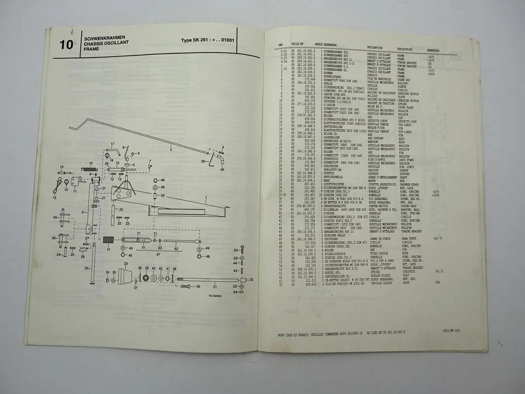 Pöttinger TOP420N Typ SK261 Schwadkreisel Betriebsanleitung Ersatzteilliste