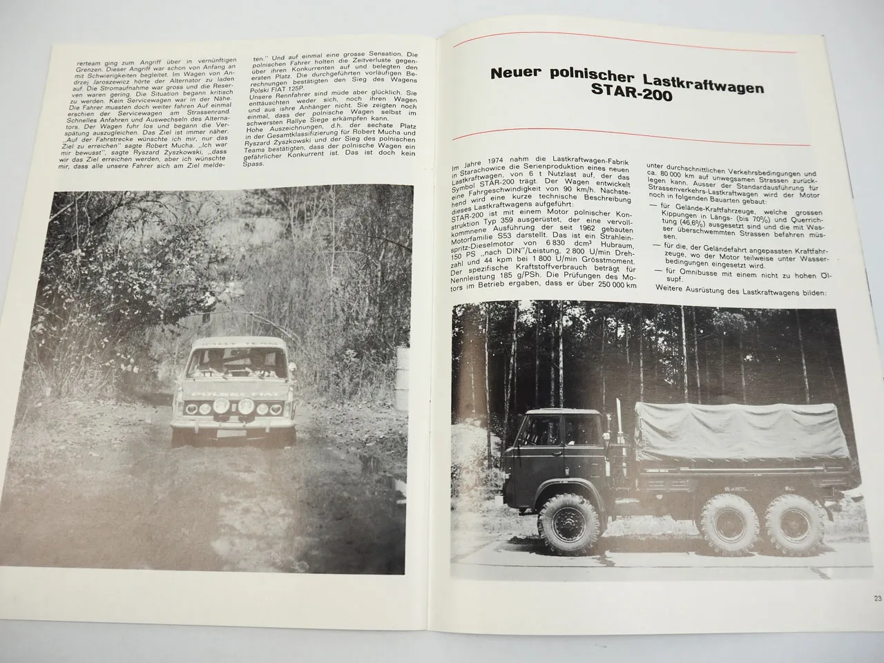 Pol Mot Technische Informationen Polski Fiat PKW Star200 LKW Prospekt 1975