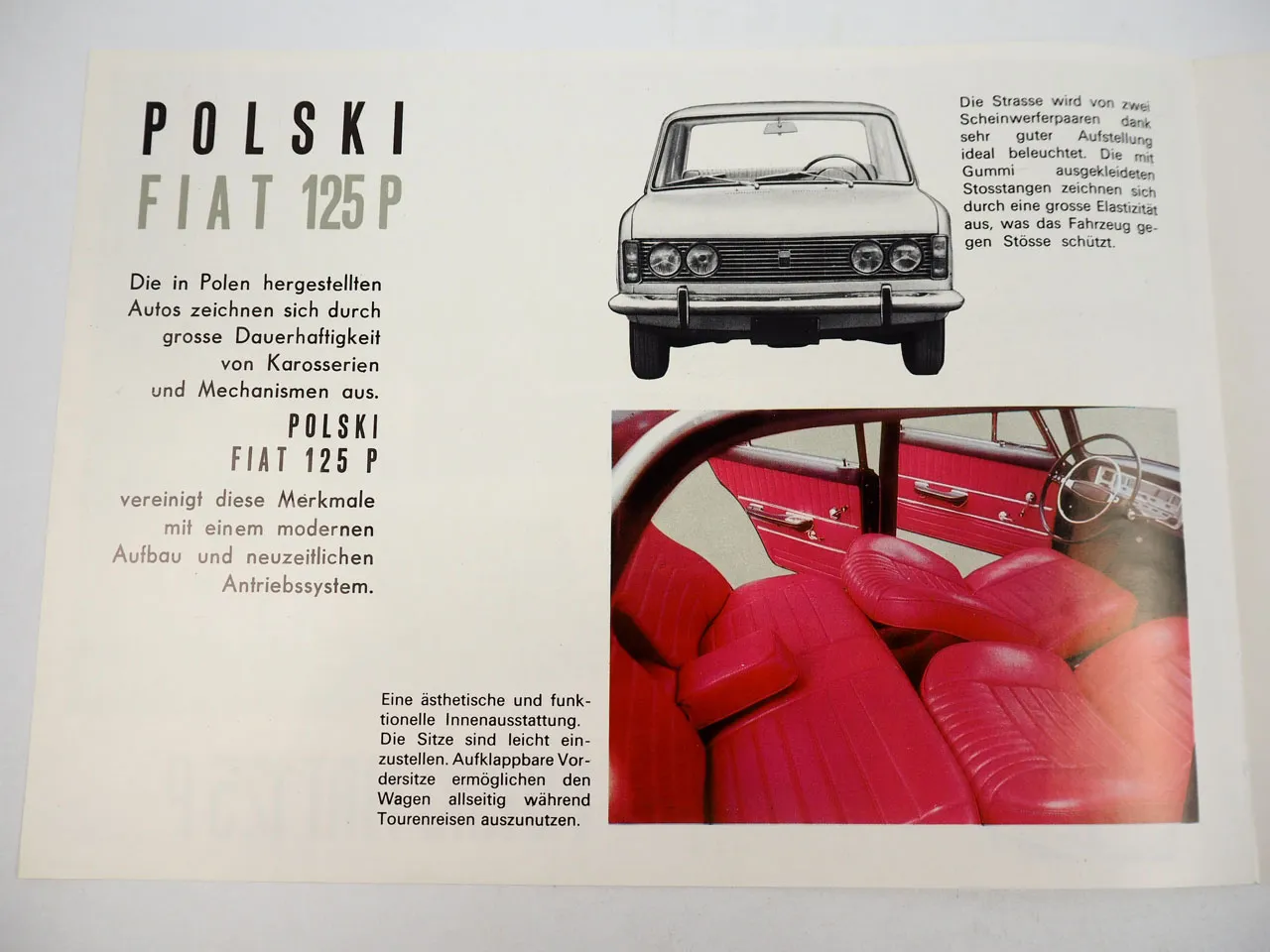 Polski Fiat 125P PKW Prospekt 1969