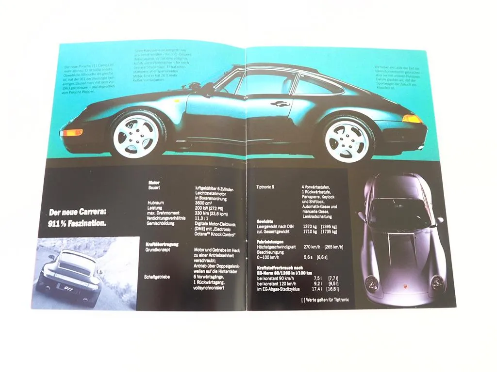 Porsche 911 928 968 Carrera Cabrio Gran Turismo Prospekt 1994