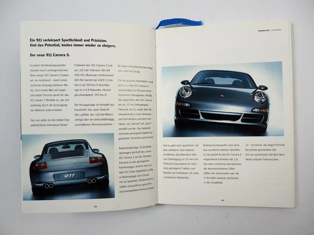 Porsche 911 Carrera CarreraS Präzision Prospekt als Buchausgabe 2004