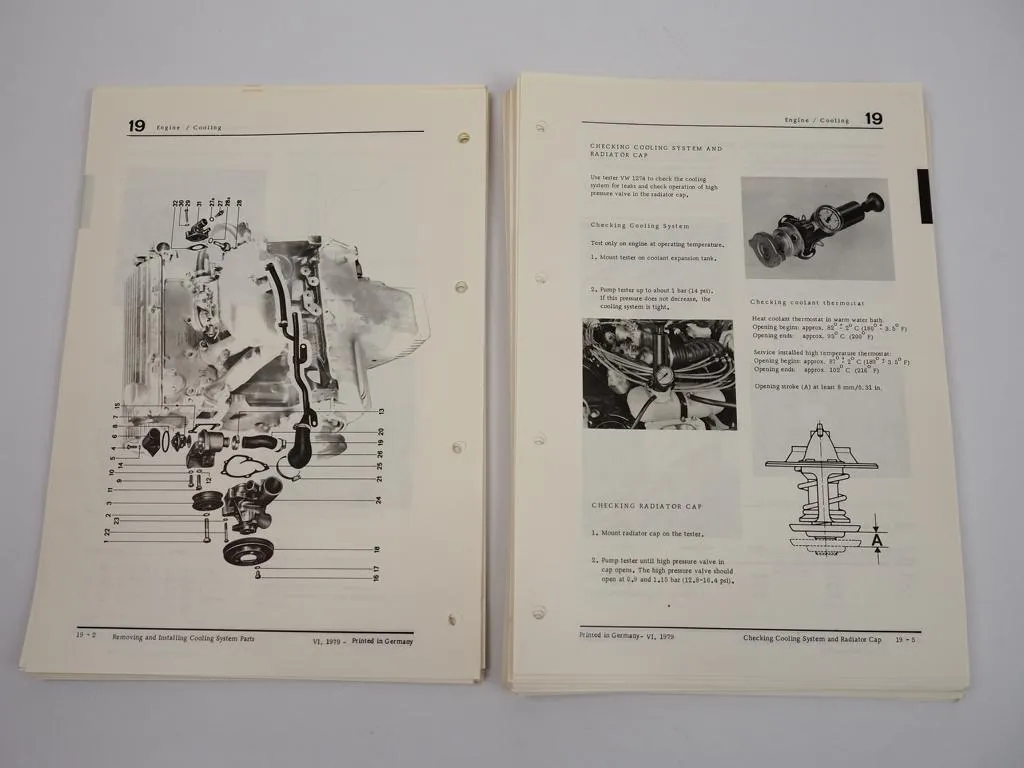 Porsche 924 Modell 1979 Supplement Nachtrag VI to Workshop Manual