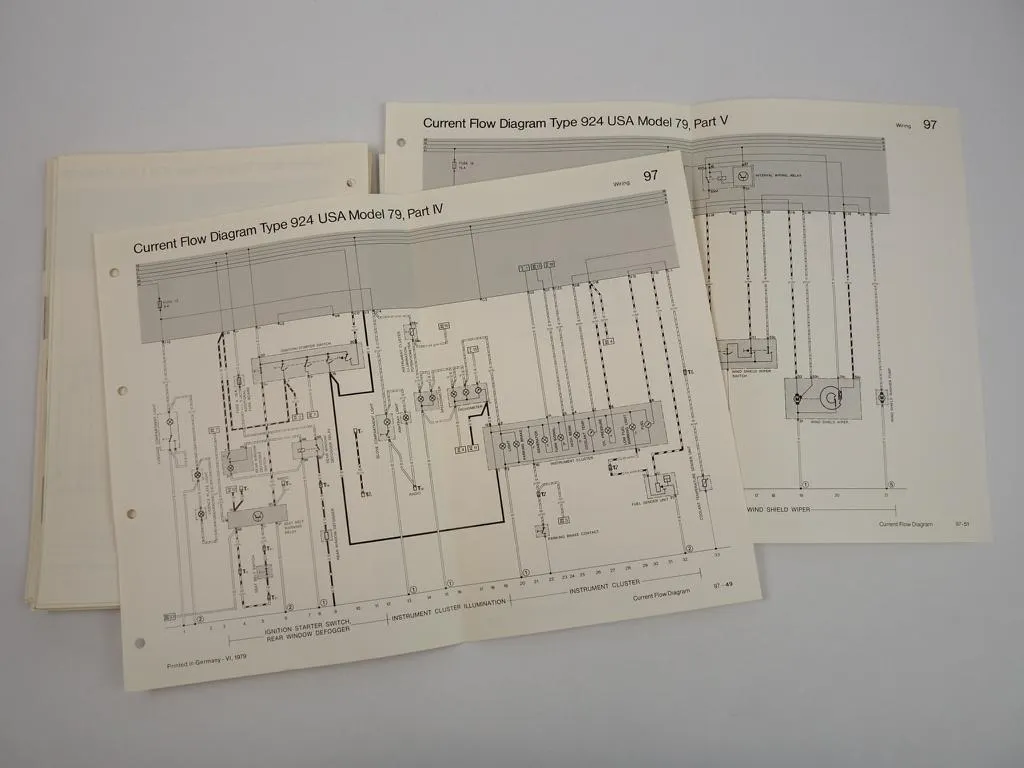 Porsche 924 Modell 1979 Supplement Nachtrag VI to Workshop Manual