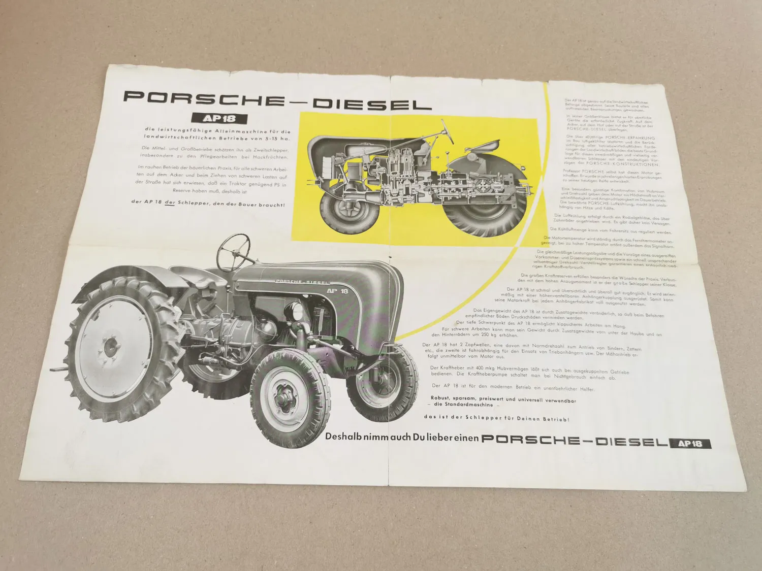 Porsche AP18 Betriebsanleitung Schmierplan Prospekt 1957