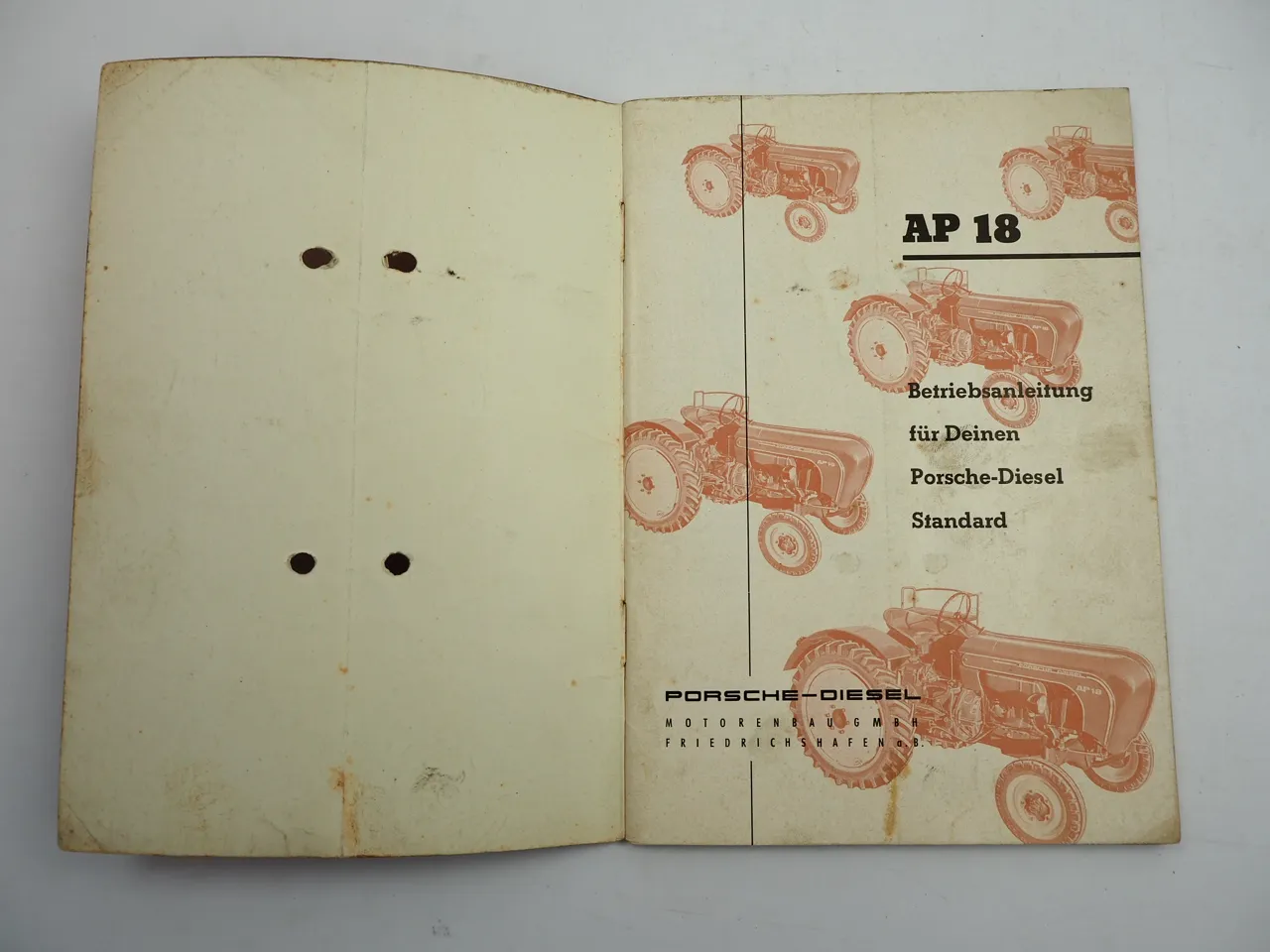 Porsche Diesel AP18 Standard Schlepper Betriebsanleitung Bedienung 1957