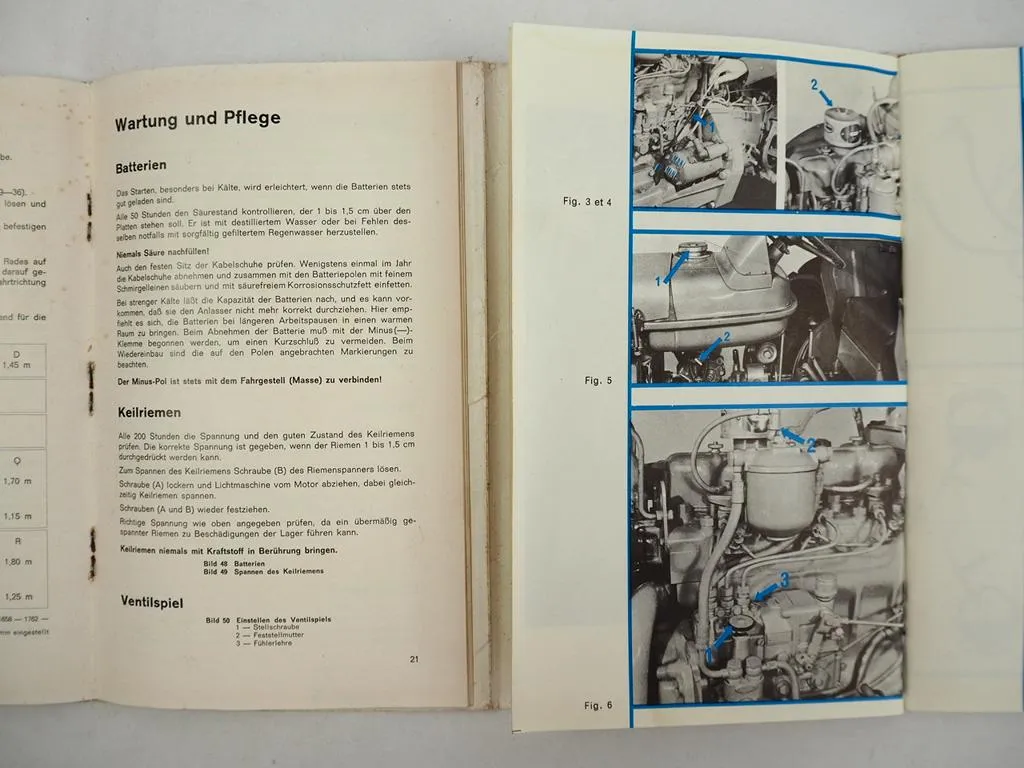 Porsche Renault Super 4 und 5 Schlepper Betriebsanleitung 1964