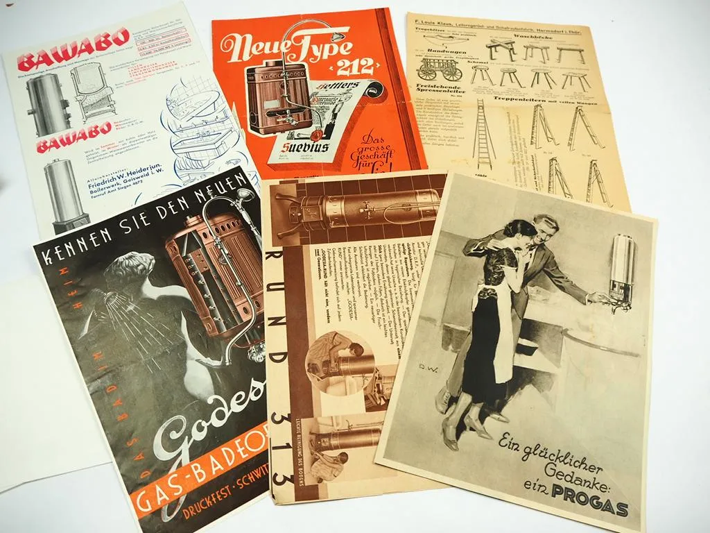 Posten alte Prospekte Haushalt Möbel Küche & Zigarren Werbung 1930-60er Jahre