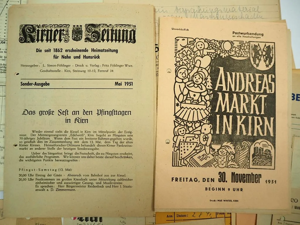 Posten Belege Briefe Zeitschrift Kirn Bad Kreuznach Rheinland Pfalz 1930 - 1950