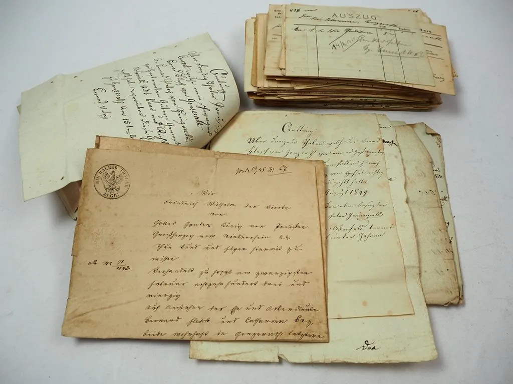 Posten Belege Quittungen Bernkastel Gonzerath Rheinland Pfalz ca. 1830 bis 1900