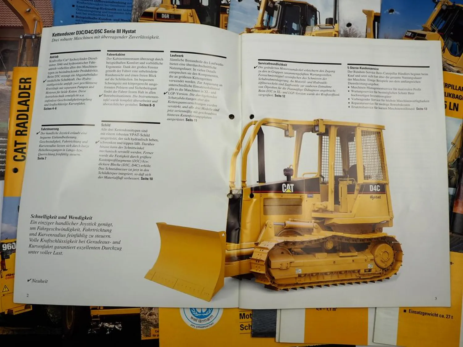 Posten mit ca. 25x Prospekt Zeppelin CAT Bagger Radlader Raupen meist 1990er J.
