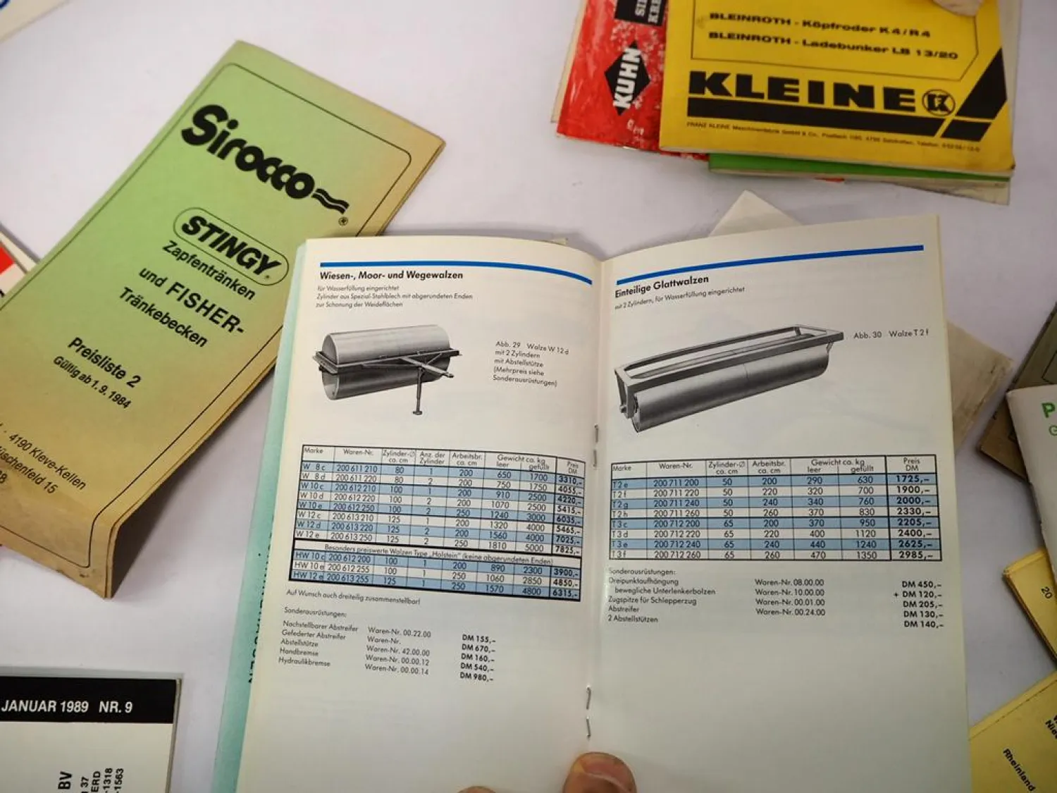 Posten Original Preislisten Landtechnik ca. 40 Stück 1980/90er Jahre