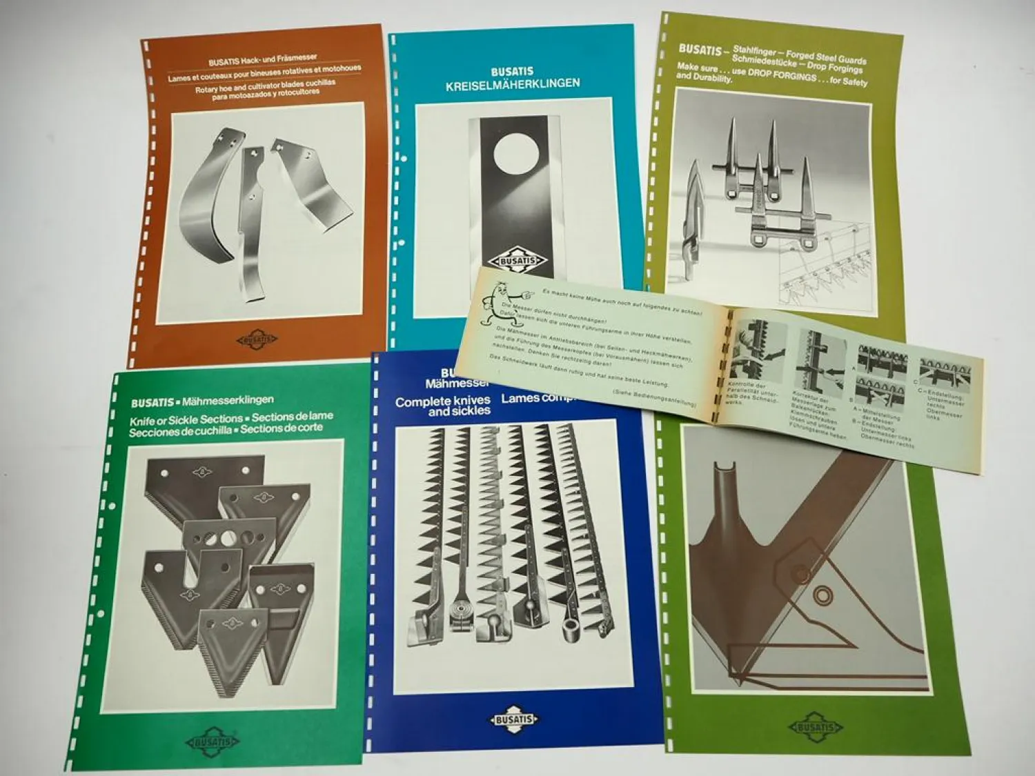 Posten Original Prospekte Busatis Mähwerk Mähmesser für Schlepper 1970/80er J.