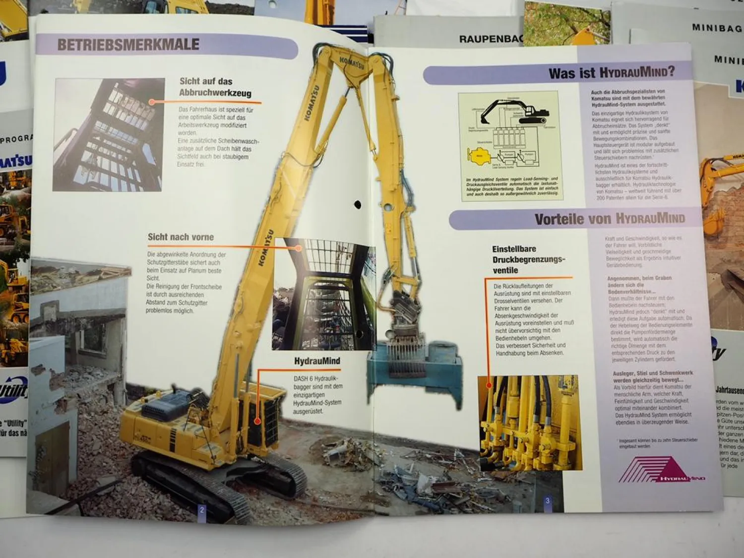 Posten Original Prospekte Komatsu Bagger Radlader Kipper 1990/2000er Jahre
